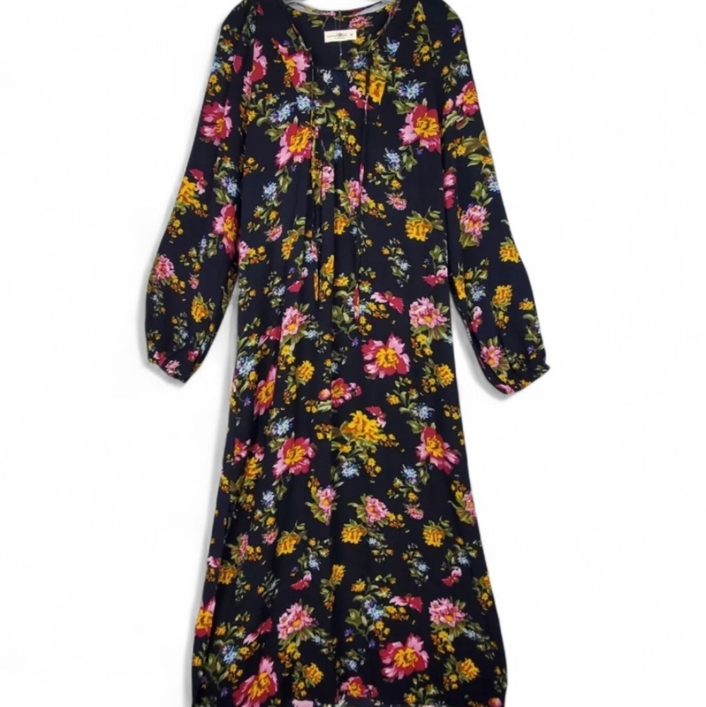 Natural Life Maxi Dress Rowan Side Slit Size XL V-Neck Rayon Textured Boho - Picture 3 of 10
